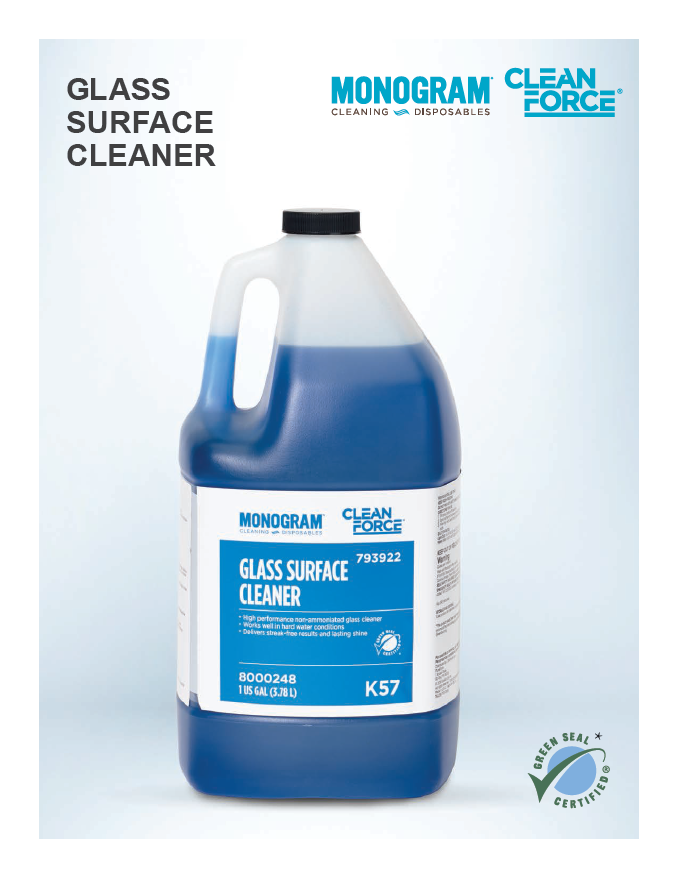 Monogram Clean Force Glass Cleaner Sell Sheet