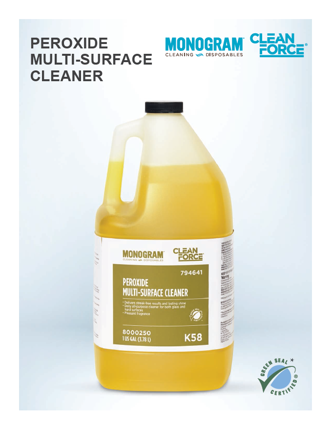 Clean Force Peroxide MultiSurface Cleaner Sell Sheet