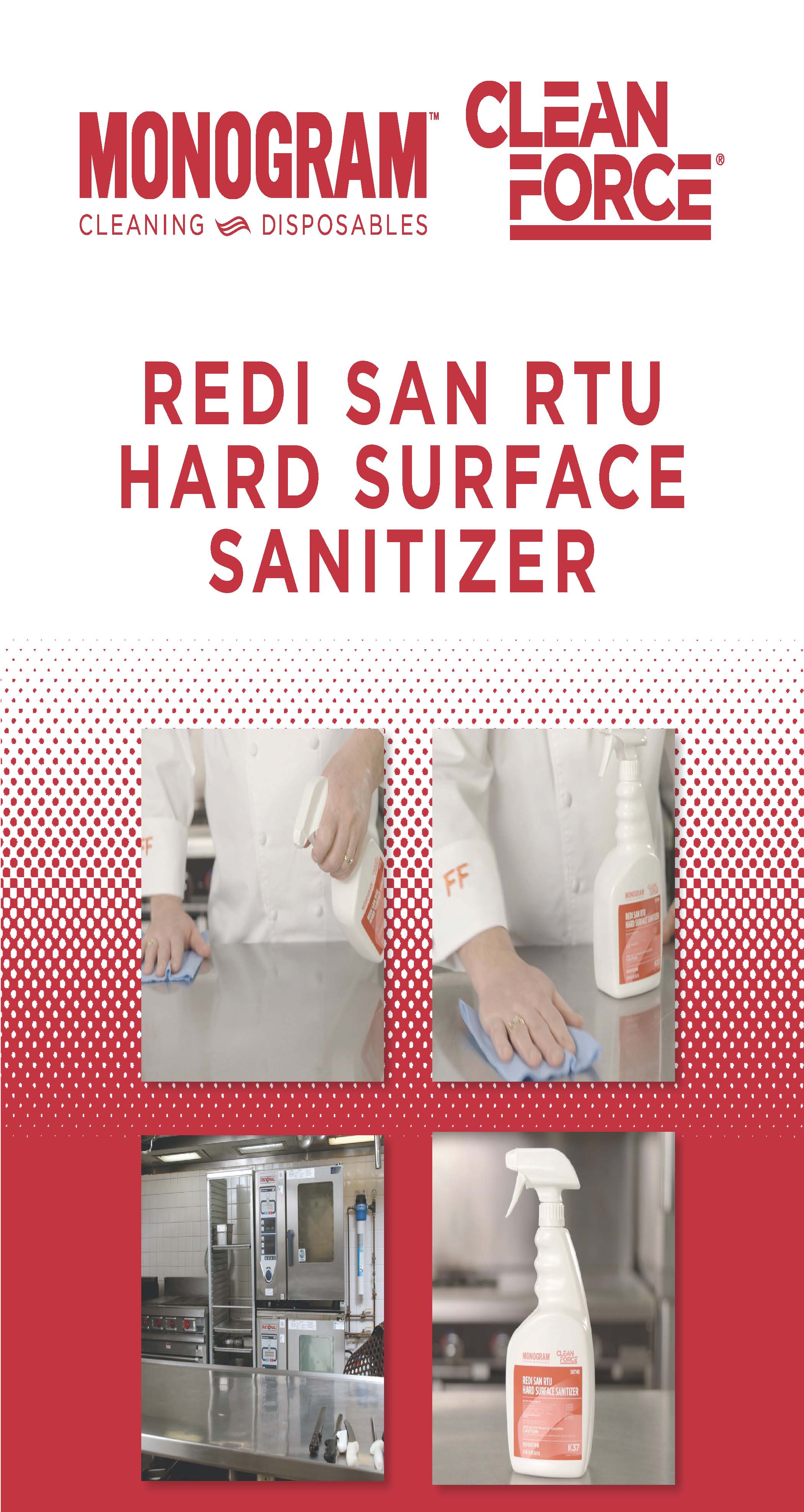 Monogram Clean Force Redi San RTU Hard Surface Sanitizer Sell Sheet (39104)