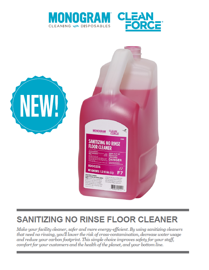 Monogram Clean Force Sanitizing No Rinse Floor Cleaner Sell Sheet